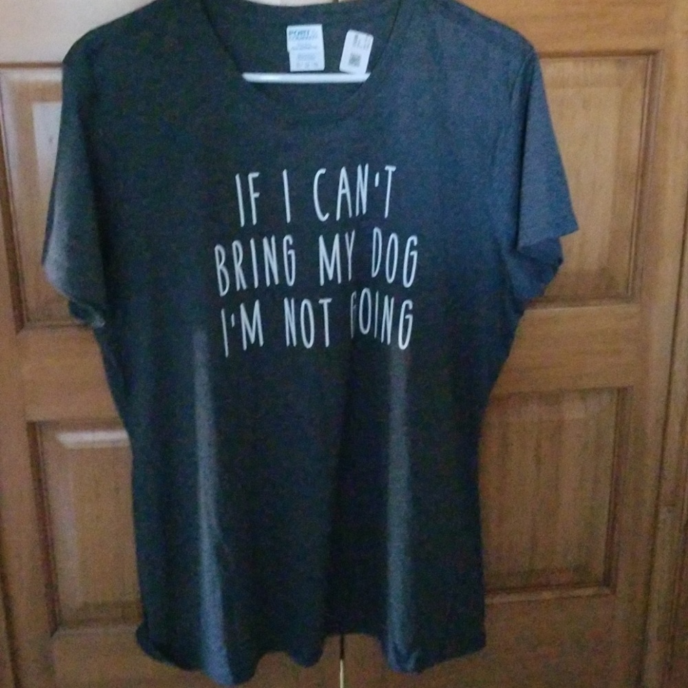 Grey tshirt, if I can't bring my dog I'm not going
